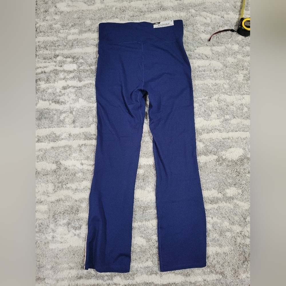 Blue Athletic Leggings with Sporty Side Stripes - Picture 5 of 7